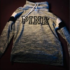 Pink: grey hoodie